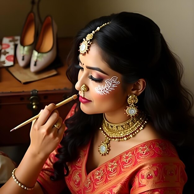 El aspecto del maquillaje de novia
