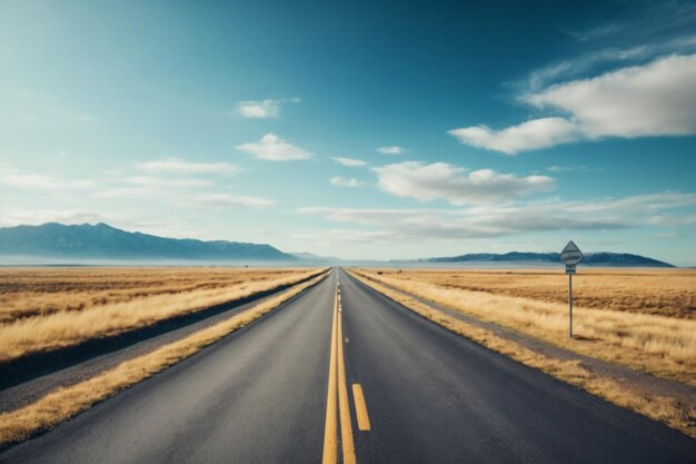 Asphaltstraße und Himmel