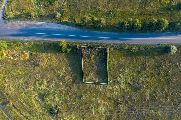 Asphaltstraßenansicht von oben Drohnenschießen