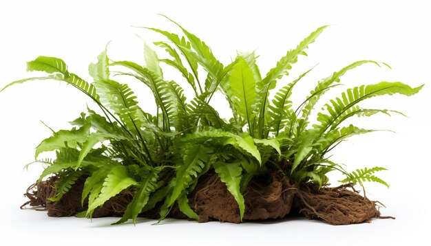 Asplenium oder Vogelnest Farne weißer Hintergrund