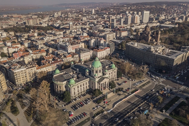 Assembleia Nacional da República da Sérvia. Vista aérea