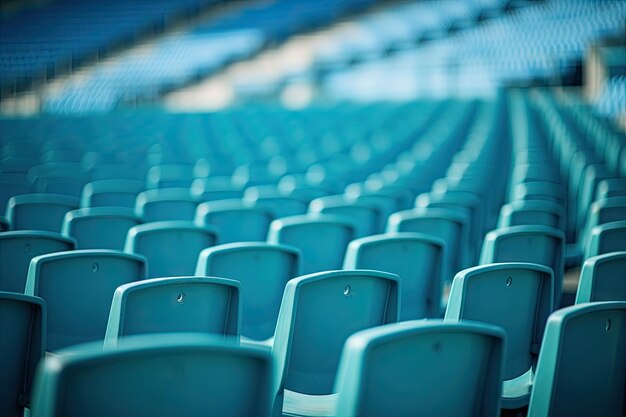 Assentos de estádio com profundidade rasa