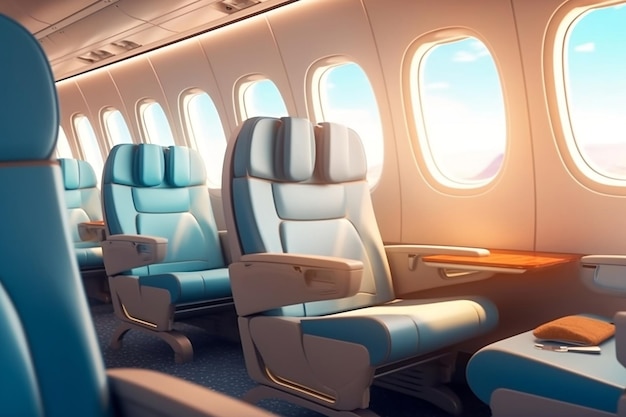 assentos de luxo de primeira classe para férias ou viagens corporativas de avião