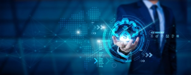 Asset-Management-Konzept auf virtuellem Bildschirm Business-Technologie-Konzept
