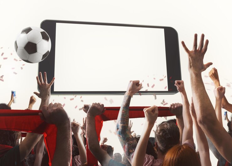 Foto assista a um evento esportivo ao vivo em seu dispositivo móvel apostando em partidas de futebol