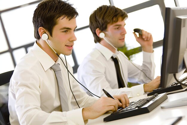 Assistente de call center a ajudar os clientes