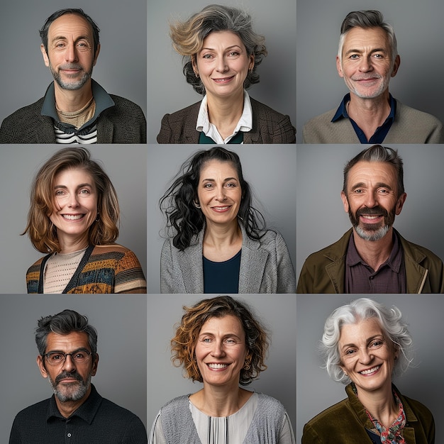 Assorted Smiling Faces Headshots Compilação para Stock