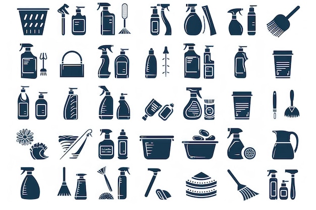Foto assortimento de produtos de limpeza para uso doméstico perfeito para anúncios de produtos de lavagem