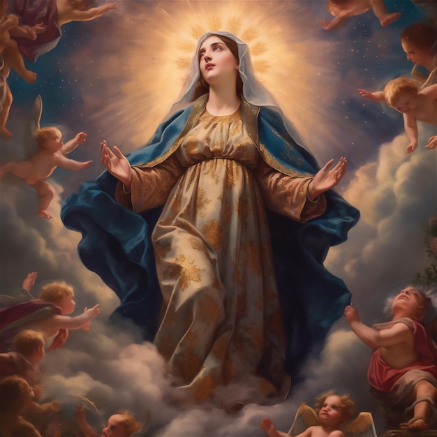 Assunção de Maria ícone da Virgem Maria vetor Assunção de Maria 15 de agosto