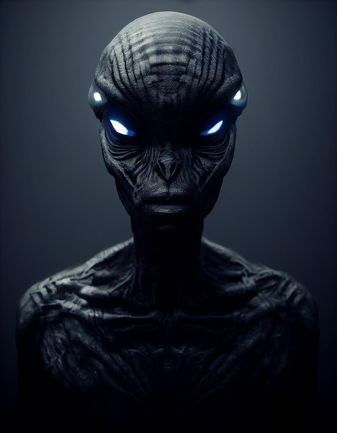 Assustador Demoníaco Reptiliano Alienígena SciFi Filme de Terror Personagem 3D Trabalho de Arte Conceitual