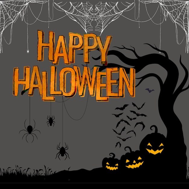 Assustador e divertido Feliz Post de Halloween