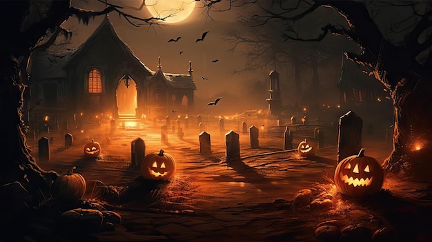 Assustador velho castelo gótico fundo de halloween assustador cartaz de castelo assombrado