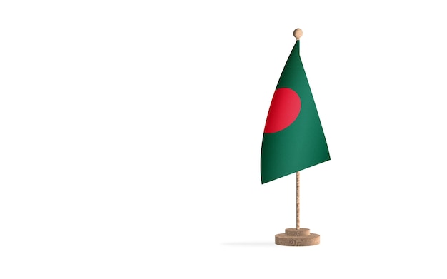 Asta de bandera de Bangladesh con imagen de fondo de espacio en blanco