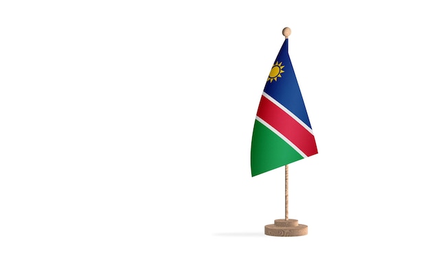 Asta de bandera de Namibia con imagen de fondo de espacio en blanco