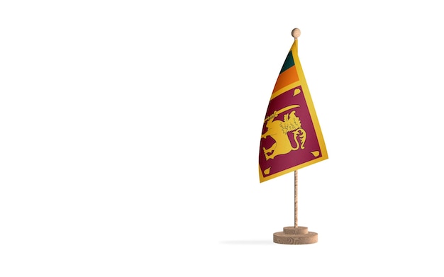 Asta de bandera de Sri Lanka con imagen de fondo de espacio en blanco