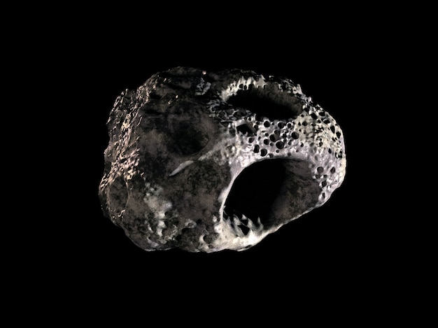 Asteroid auf Schwarz