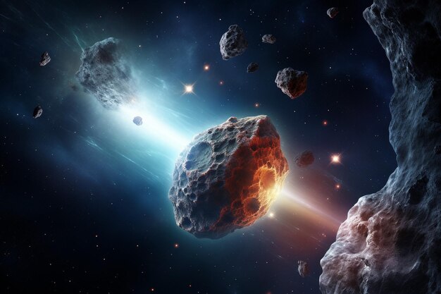 Asteroid im Weltraum-Hintergrund