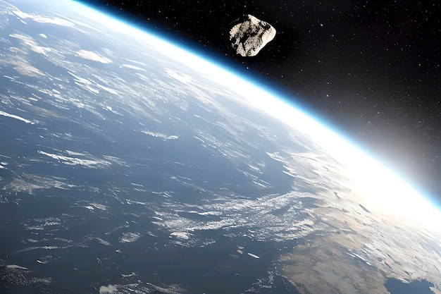 Asteroide flotando en el espacio exterior