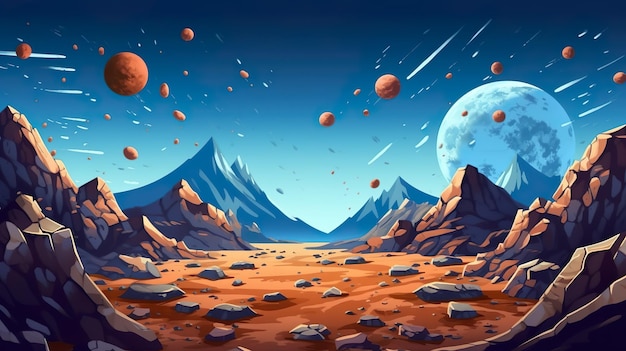 Asteroides de fundo abstratos A beleza celestial dos asteroides em uma ilustração aprimorada por fundos abstratos e um banner intrigante Generative AI