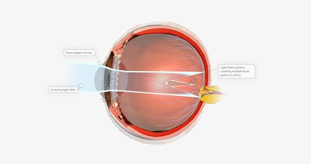 El astigmatismo es una afección ocular caracterizada por una córnea de forma ovalada y visión borrosa.