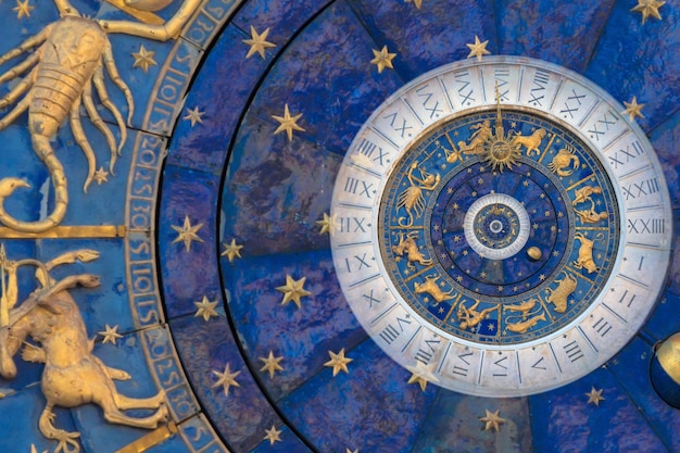 Astrología y alquimia signo ilustración de fondo azul