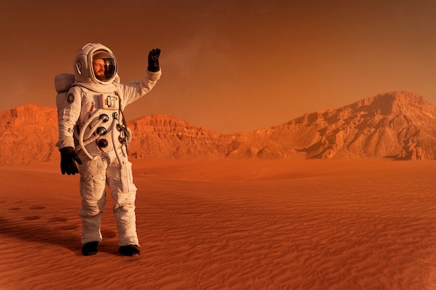 Foto astronaut auf mars-collage
