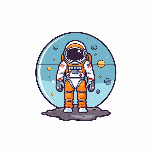 Astronaut-Clipart im Zeichentrickfilm-Stil