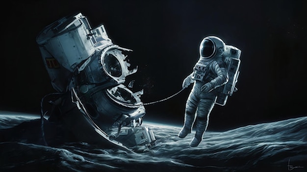 Astronaut, der im Weltraum verloren ging