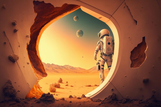 Astronaut entdeckt die Wunder einer fremden Welt