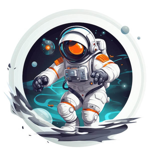 Astronaut-Icon-Illustration von KI-generiertem Bild