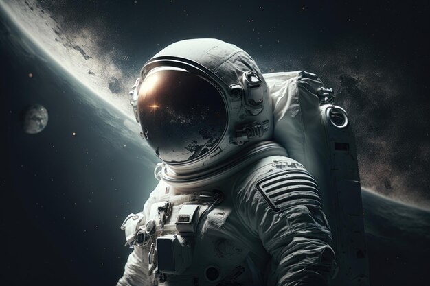 Astronaut im All keine Gesichts-KI generiert