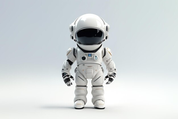 Foto astronaut im raumanzug und helm auf hellem hintergrund 3d-renderstil-sci-fi-illustration