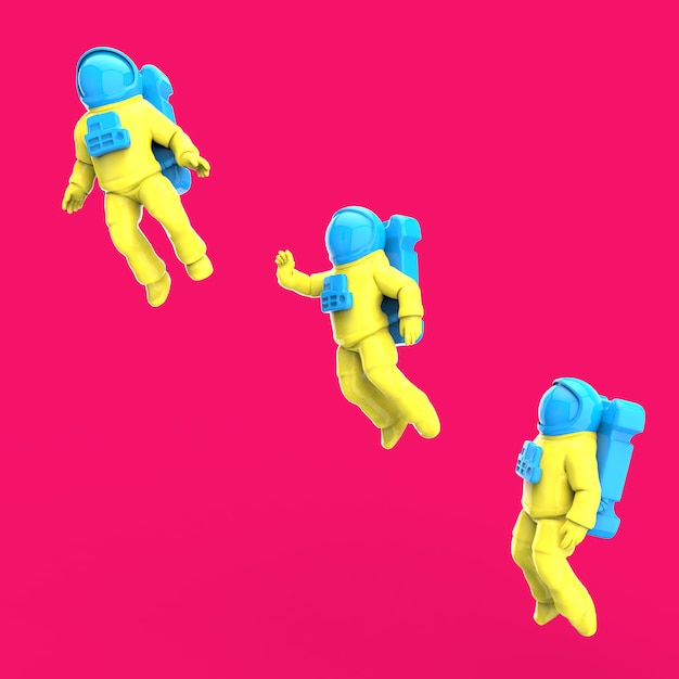 Astronaut im Weltraum - 3D-Illustration