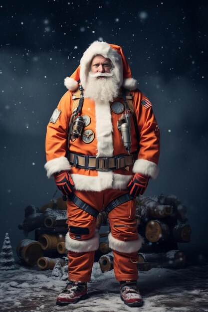 Astronaut in Weihnachtsanzug