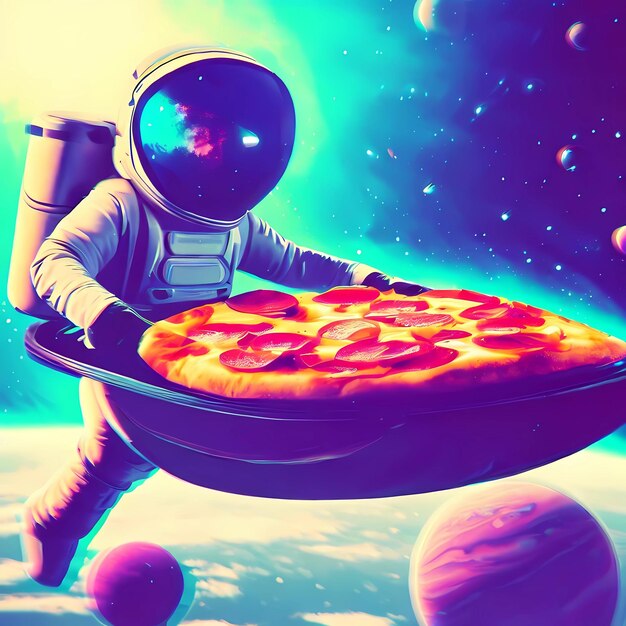 Astronaut liefert Pizza im Weltraum