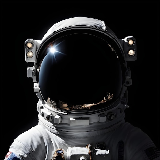 Astronaut mit schwarzem Hintergrund