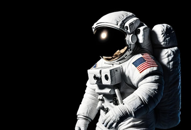 Astronaut mit schwarzem Hintergrund