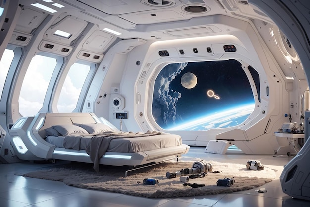 Astronaut's Dream Suite Entwerfen Sie ein futuristisches Schlafzimmer für Schwerelosigkeitskomfort