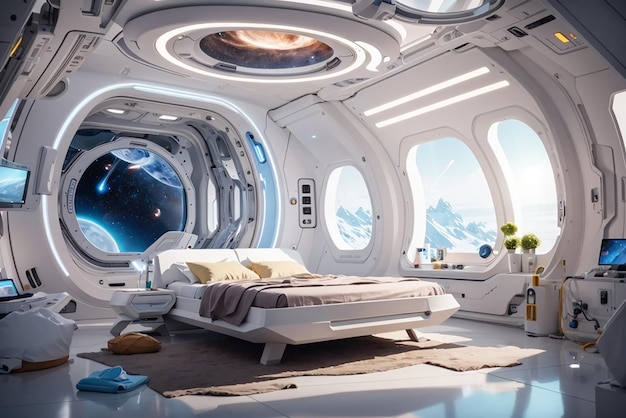 Astronaut's Dream Suite Entwerfen Sie ein futuristisches Schlafzimmer für Schwerelosigkeitskomfort