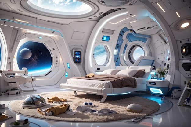 Astronaut's Dream Suite Entwerfen Sie ein futuristisches Schlafzimmer für Schwerelosigkeitskomfort