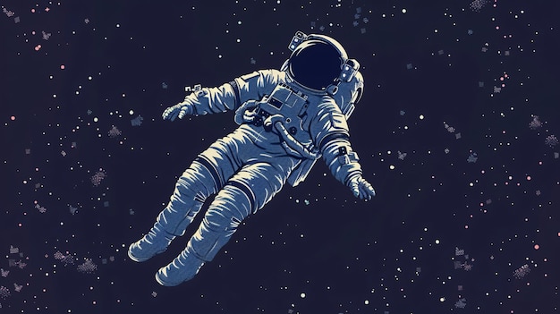 Astronaut schwebt in der Nullschwerkraft im Weltraum