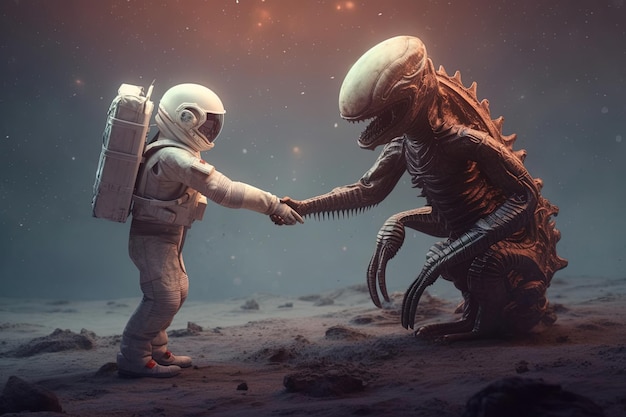 Astronaut trifft Alien