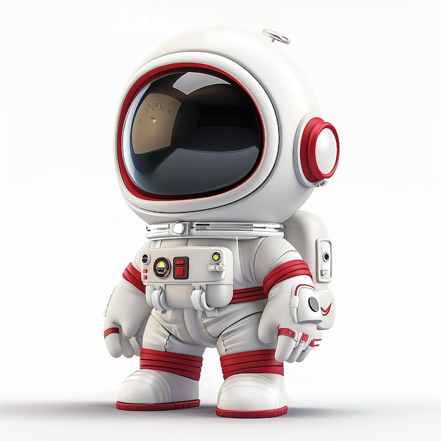 Astronauta aislado en el fondo blanco renderizado en 3D