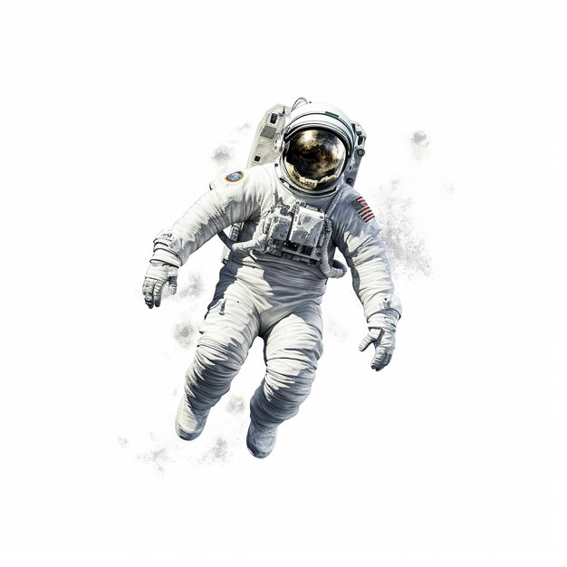 astronauta aislado en fondo blanco