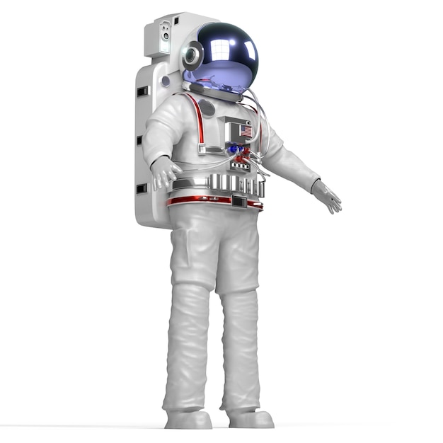 Astronauta aislado sobre un fondo blanco