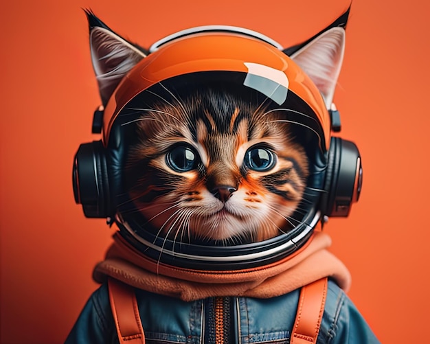 Astronauta animal mascota gato