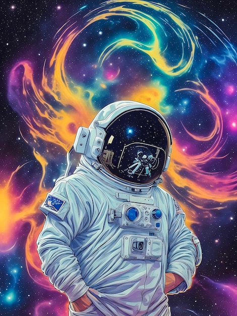Astronauta astronauta flotando en la estación espacial en el espacio ultraterrestre IA generativa