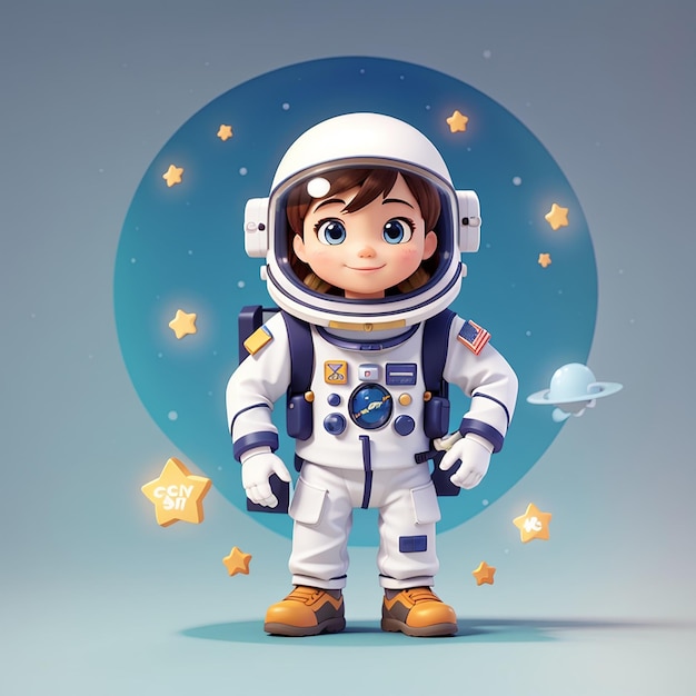 Astronauta bonito pegando estrela desenho animado ícone vetorial ilustração ciência tecnologia ícone isolado plano