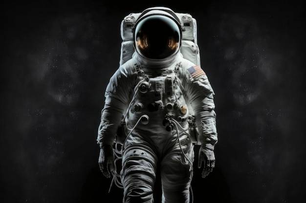 Astronauta com fundo preto generative ai