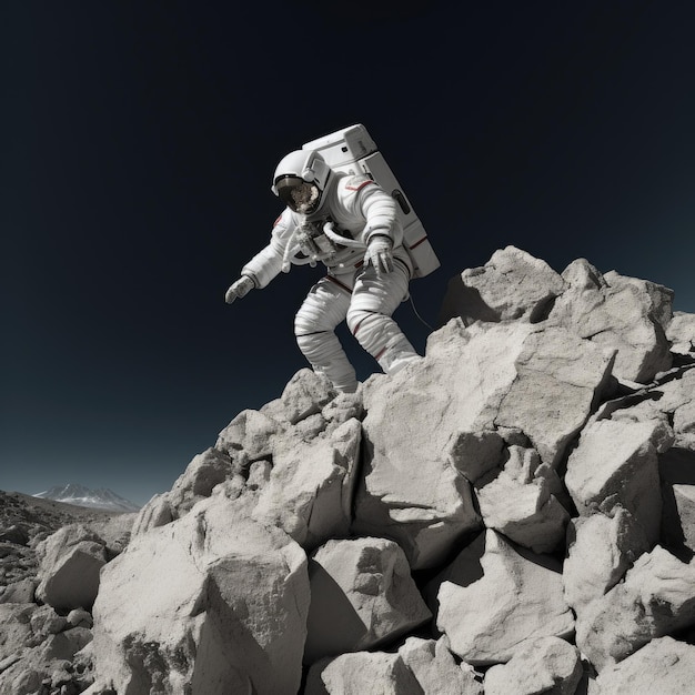 Astronauta en el cosmos espacio exterior cosmonauta hombre del espacio generativo ai